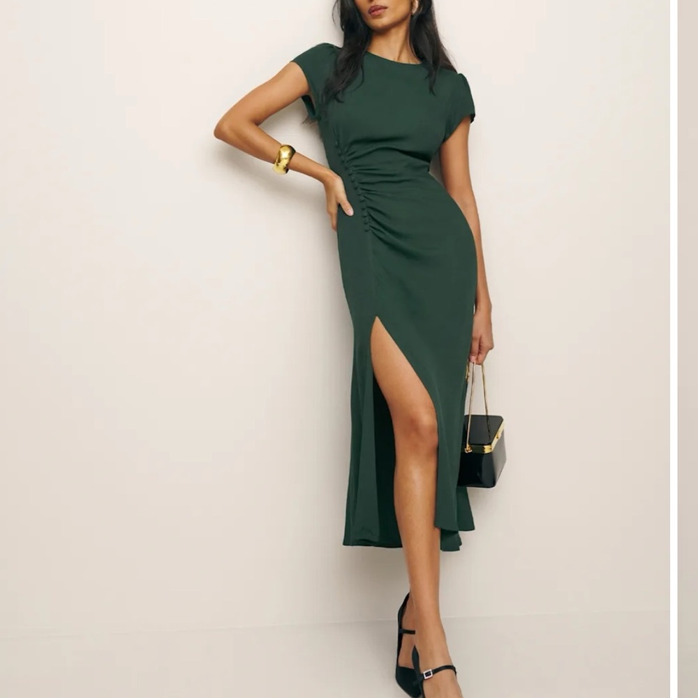 Reformation Green Midi Dress